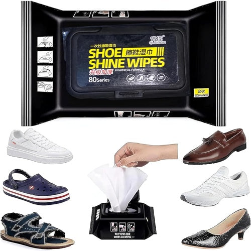 Shoe Shine Wipes – 80 Counts Powerful Cleaning Formula for All Shoe Types