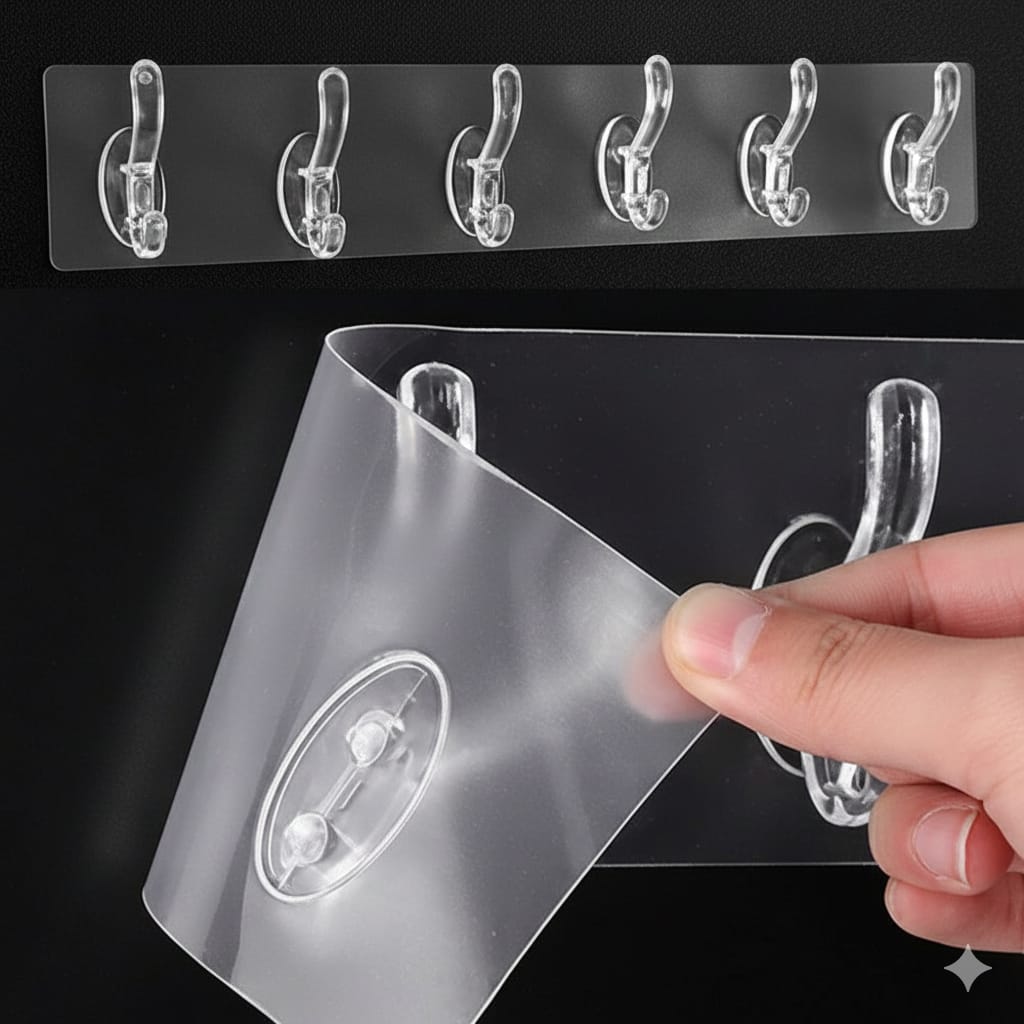 Transparent Six Hook Patti of 3 Sets